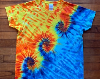 Flame Wave Triple Spiral Tie-Dye Tee