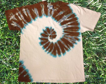 Rich Mink Brown Spiral Tie-Dye Tee