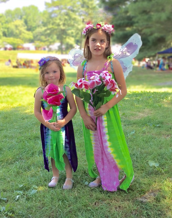 green and pink fairy dress Fairie flyingsolo