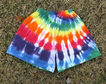 Rainbow Swirl Tie-Dye Shorts