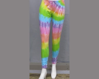 Pastel Rainbow Tie-dye Cotton Leggings