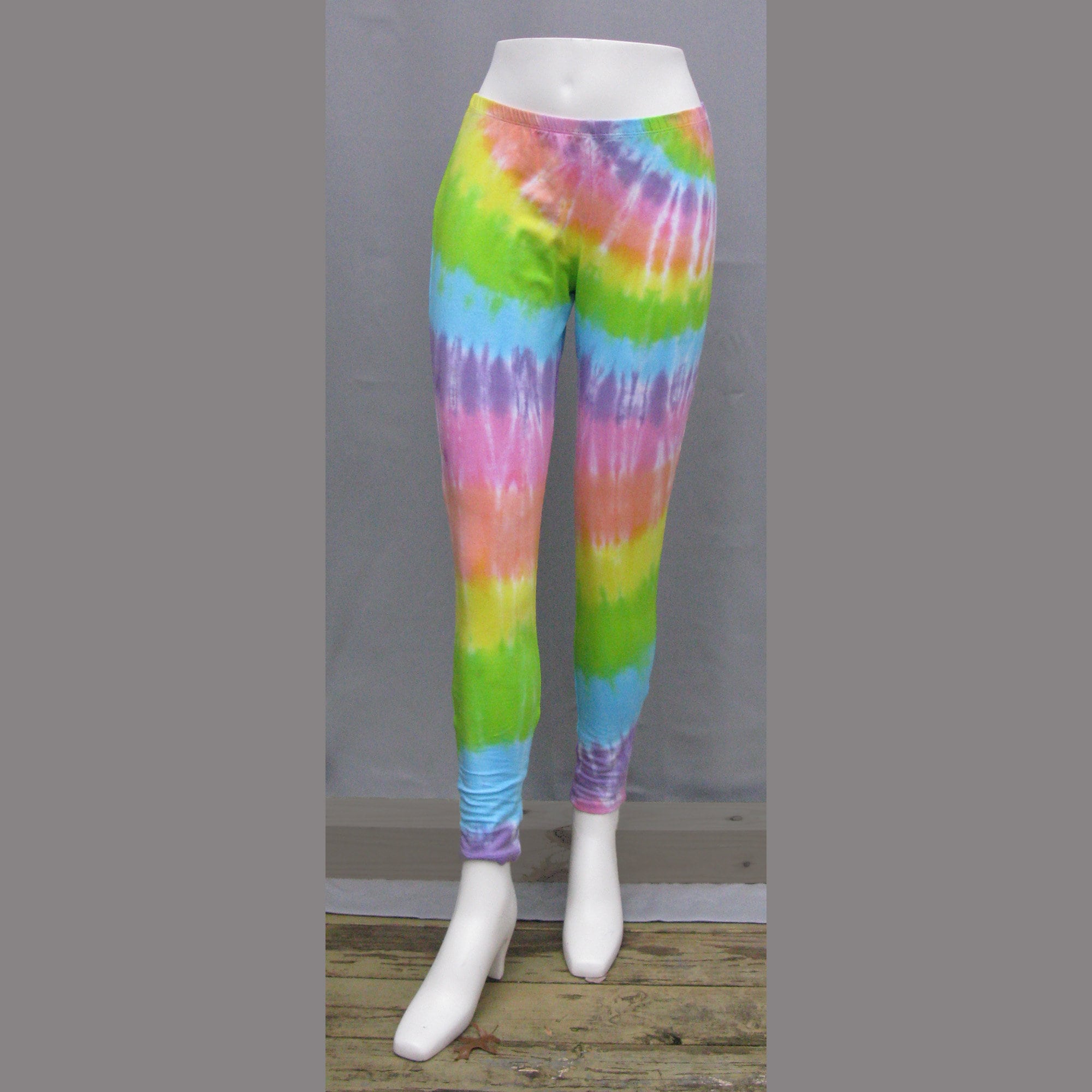 Pastel Rainbow Tie-dye Cotton Leggings