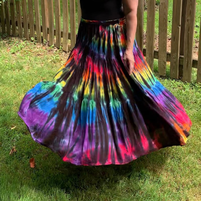 TIE DYE TIERED SKIRT