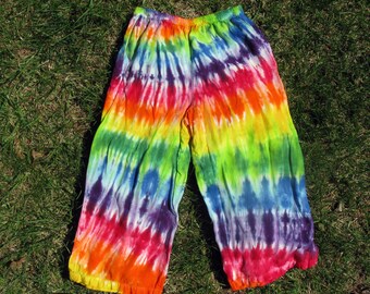 Rainbow Swirls Rayon Crop Pants