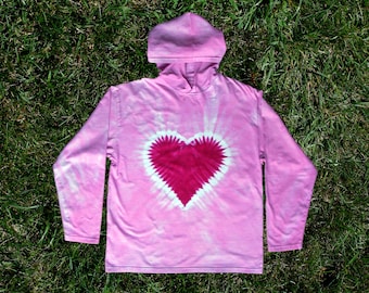 Pink Heart Tie-dye Hoodie