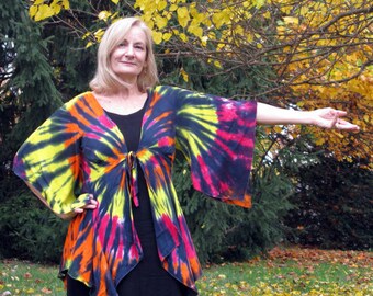 Hand-dyed Faerie Jacket in Flame or Stained Glass