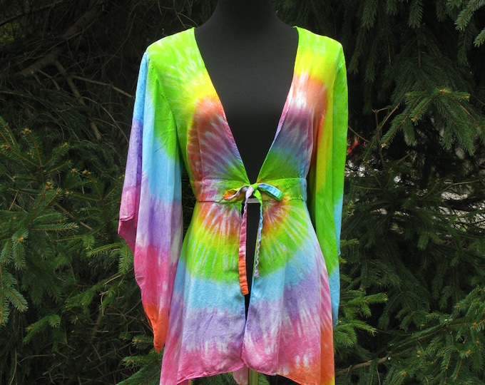 Featured listing image: Hand-dyed Pastel Faerie Jacket in Pastel Rainbow Colors