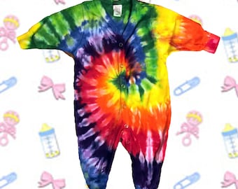 Winter Sale - Rainbow Spiral Baby Union Suit (Wiggle Suit)