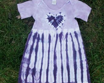 Purple Heart Tie-Dye Infant Dress