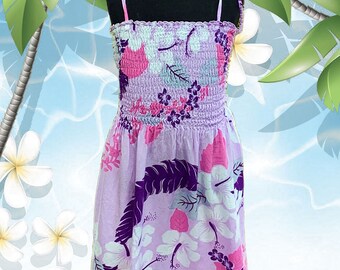 Lila und Pink Tropisches Blumen Feenkleid