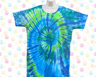 Ocean Spiral Tie-dye Sleep Tee, Dress, or Beach Cover-Up