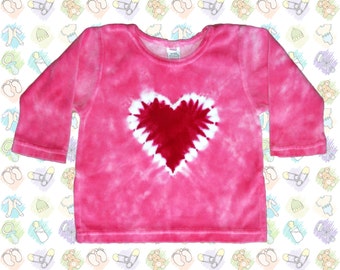 Super Soft Velour Pink Heart Tie-dye Long-sleeved Shirt size 2T