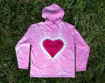 Pink Heart Tie-dye Hoodie for Kids