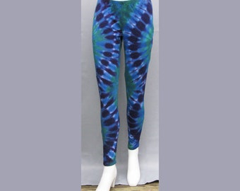 Purple, blue, and green Tie-dye Cotton Leggings size large