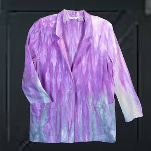 Gorgeous Upcycled Snow Dyed Jacket in Purples and Gray