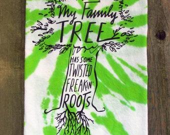 Hilarious Tie-Dye "Family Tree" Kitchen or Guest Towel
