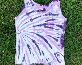 June Sale: Purple Swirl Tie-Dye Tank Top size Small