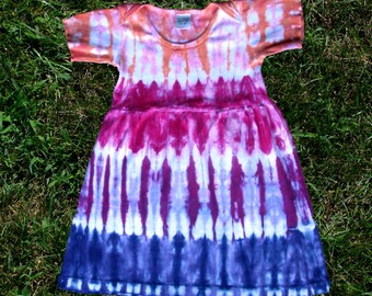 Peach, Pink, and Purple Tie-Dye Infant Dress