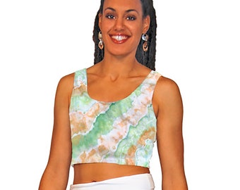 Tie-dye crop top in earth tones