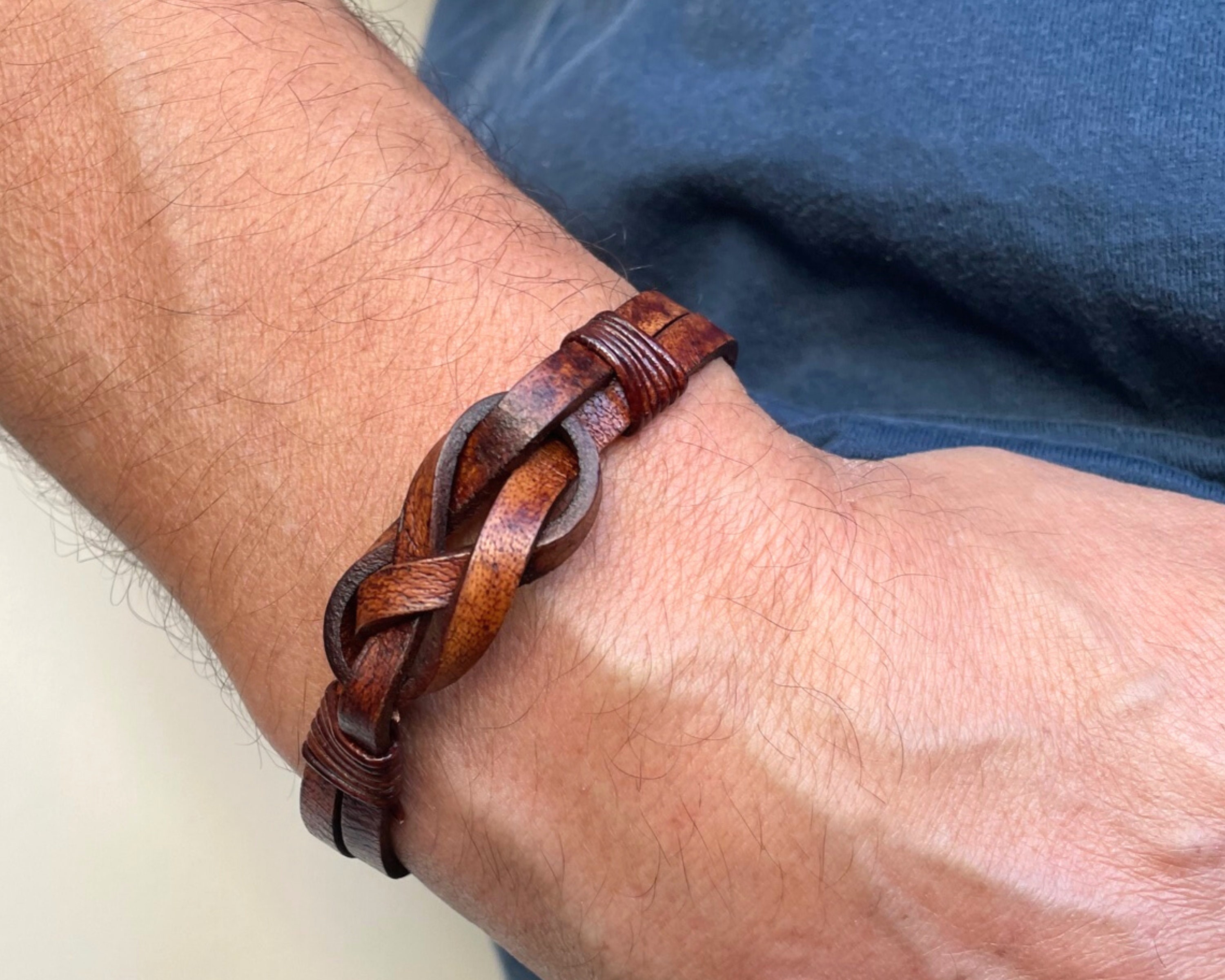 Keltische Infinity Knot Lederen Armband Etsy Nederland