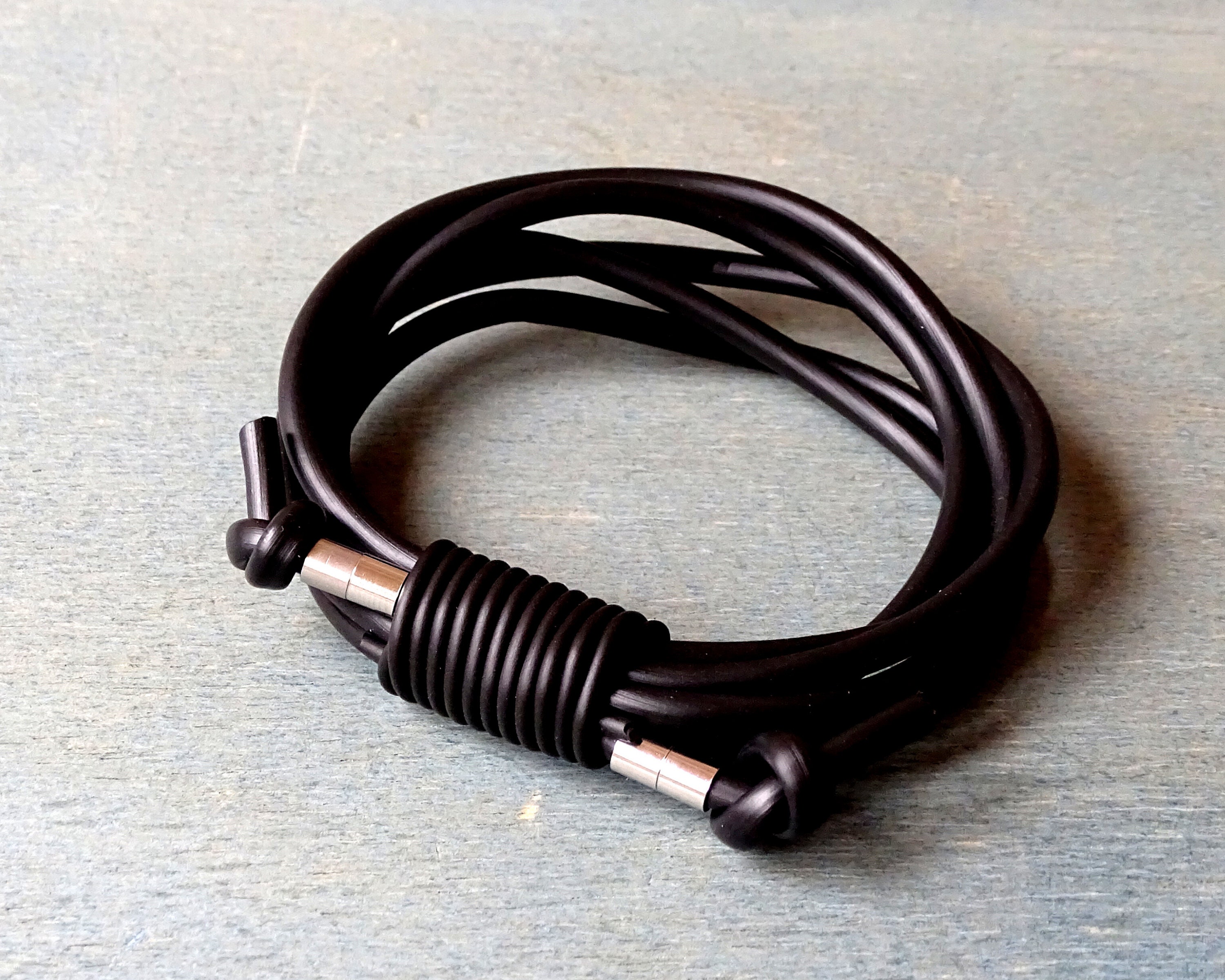 Fashion Black Rubber Bracelet for Women Black Women's Etsy UK