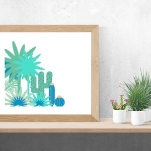 サボテンのクロスステッチ、pdf のクロスステッチ チャート砂漠のサボテン、モダンな刺繍、サボテンの刺繍、刺繍チュートリアル