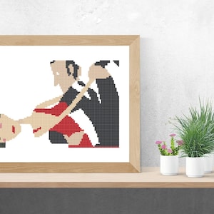 Cross stitch pattern, instant download, dance, tango