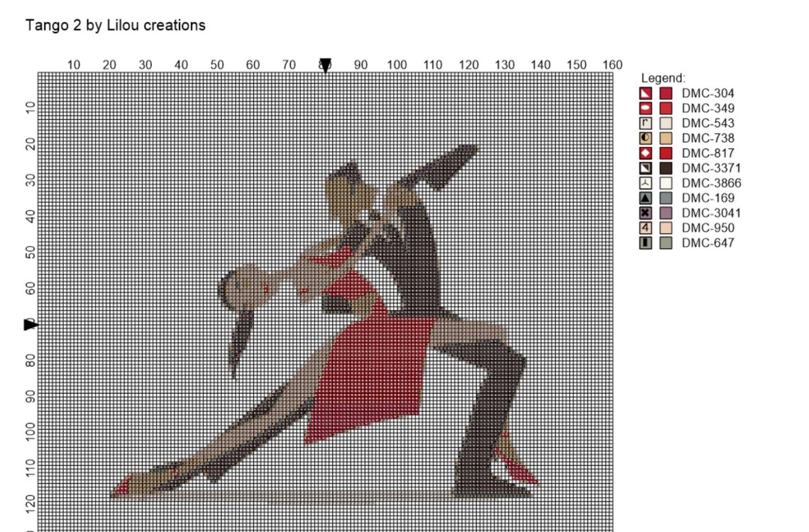 Cross stitch pattern tango dancers cross stitch pdf easy Etsy