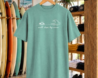 Små steg, stora hav T-shirt | Minimalistisk krabba-tröja | Inspirerande hav-t-shirt | Komfortfärger