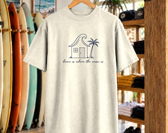 Hemma är där havet är T-shirt | Minimalistisk strandhus-tröja | Inspirerande havströja | Komfortfärger