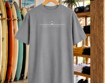 Välj din egen horisont-t-shirt | Minimalistisk horisont-tröja | Inspirerande hav-t-shirt | Komfortfärger