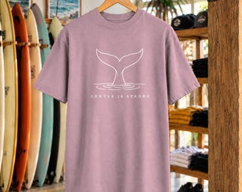 Gentle Is Strong T-shirt | Minimalistisk valstjärtstjärna | Inspirerande havstjärna | Komfortfärger