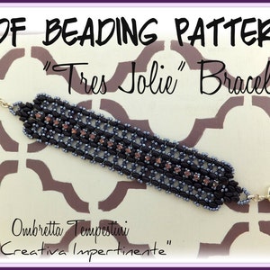 Tutorial  &quot;Tres Jolie&quot; Bracelet - Superduo - Pdf Beading Pattern