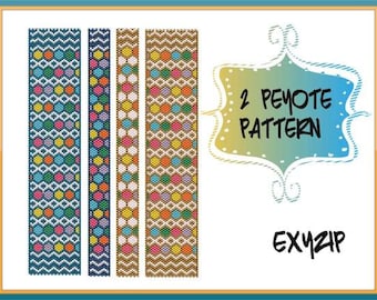 TWO Peyote Pattern - Exyzip Bracelet - Pdf Tutorial