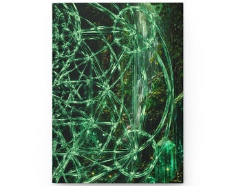 Zen Decor | Smaragdgroene Heilige Geometrie | Ankh van Wording: Smaragdgroen Heiligdom | Hardcover Dagboek