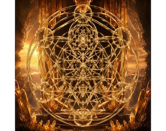 Celestial Decor | Gold Sacred Geometry |  Ankh of Becoming: Golden Sanctum | Edition XI