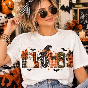 Halloween Patchwork Ghost Shirt Sublimation PNG (Digitaler Download)
