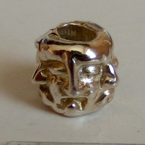 Sterling silver bead SALE % Different faces handmade pure sterling solid silver bead fit all kinds of european charm bracelets