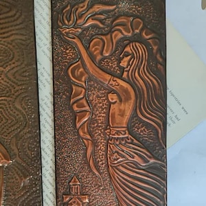 Vintage Handmade Embossed Copper Wall Decoration of an Ancient Armenian Woman Bringing Fire Chekanka Armenian Decorative Art Home Gift Decor