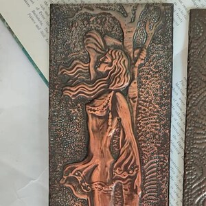 Vintage Handmade Embossed Copper Wall Decoration of an Ancient Armenian Woman Under Tree, Chekanka, Armenian Decorative Art, Home Gift Decor