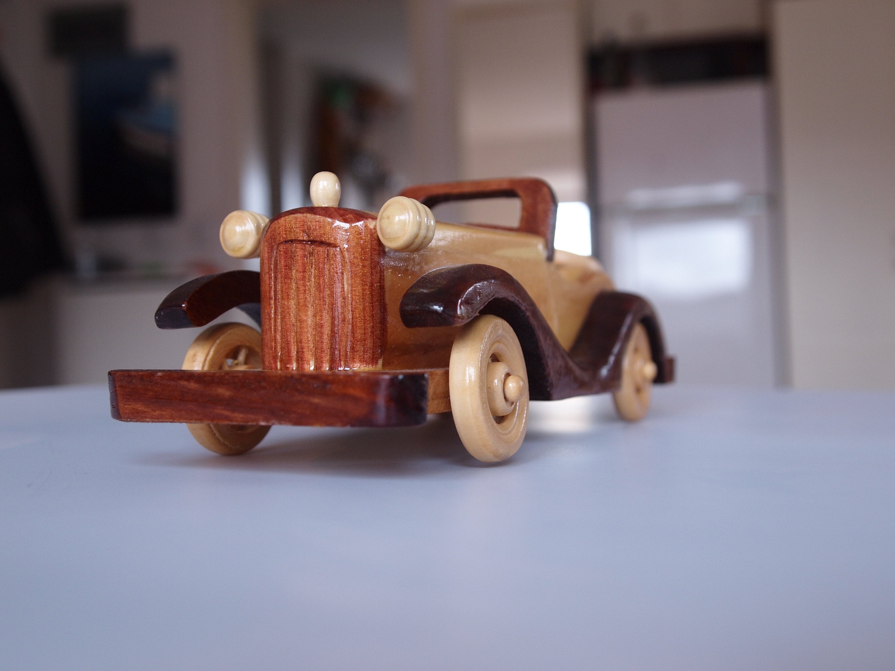 Stuning Vintage Wooden Vehicle Handmade Wooden Toy Car Antique