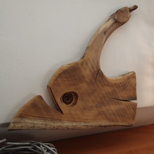 Estatua de pez Phoenix de madera flotante - Unique Handmade Driftwood Sculpture Decoration Wall Art
