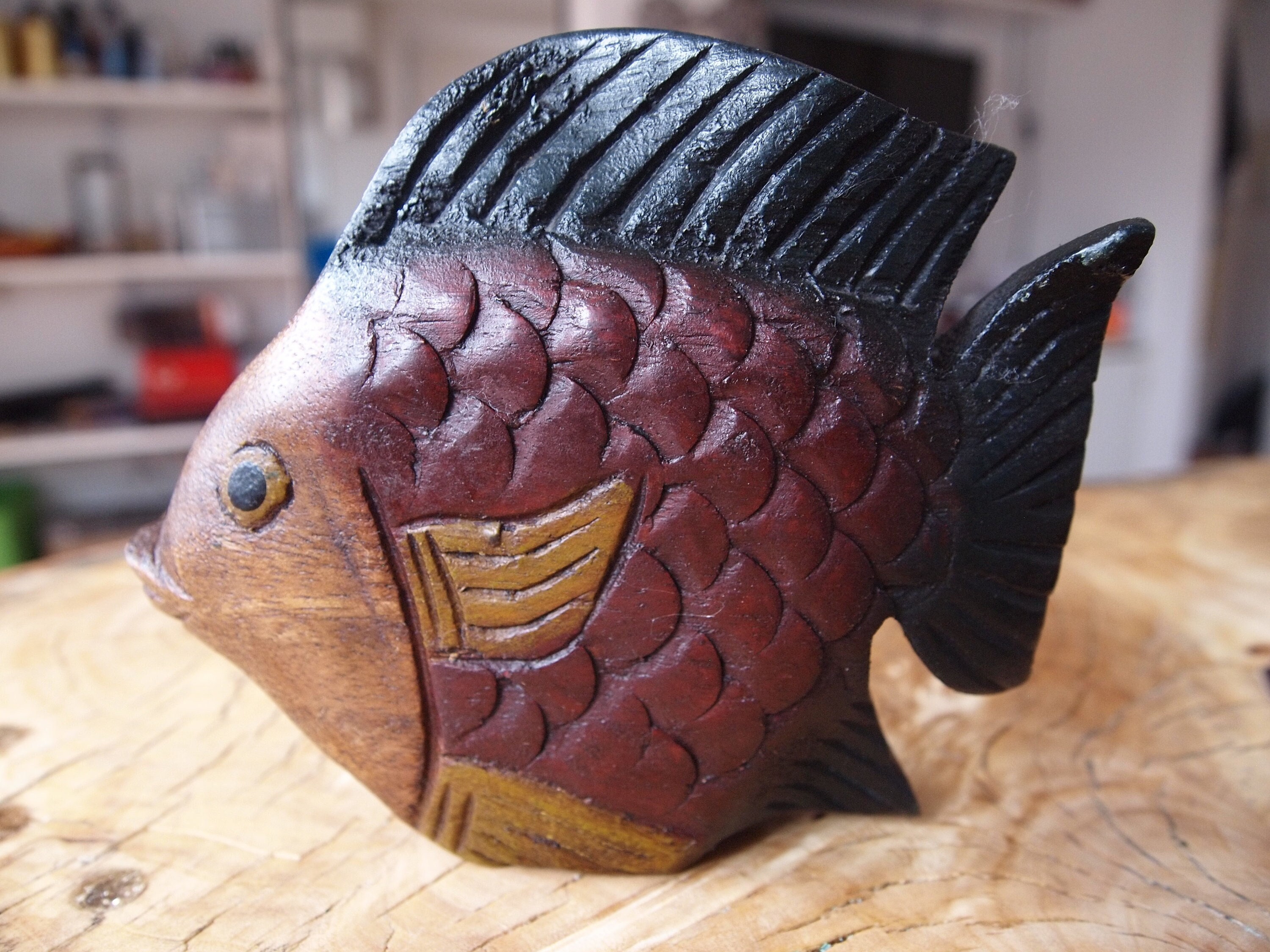Wooden Tropical Fish Vintage Nautical Marine Decor Hand Made