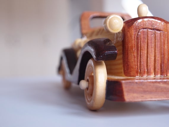 Stuning Vintage Wooden Vehicle Handmade Wooden Toy Car Antique
