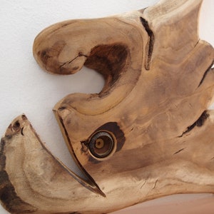 Estatua de madera del pez Quiff de madera flotante - Unique Handmade Driftwood Sculpture Decoration Wall Art