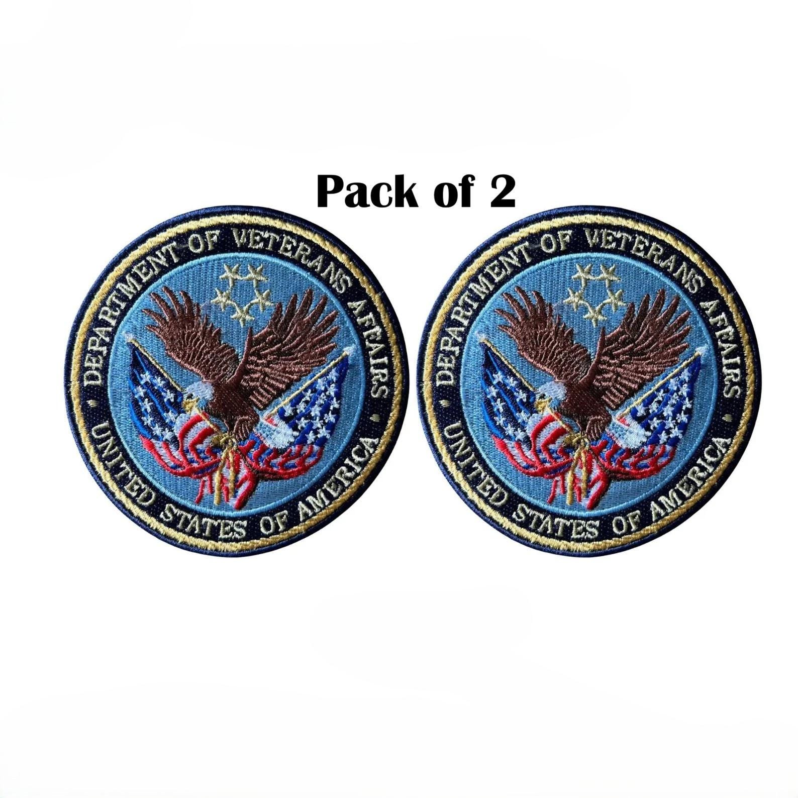 Department of Veterans Affairs Eagle Patch Set, Patriotic Embroidered Iron-On (4 Inch)