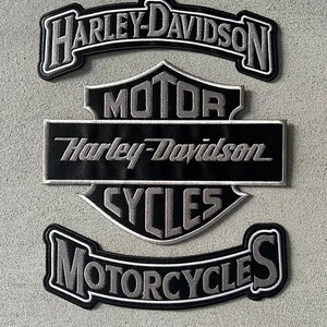 Harley-Davidson Leather Bar & Shield Patch Set (12x9 Inch Center)