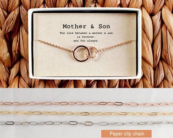 Mother and Son Bracelet • Mothers day gift • Mothers day Bracelet • Mother Son Jewelry • interlocking circle bracelet • 04-Br-Mother & Son
