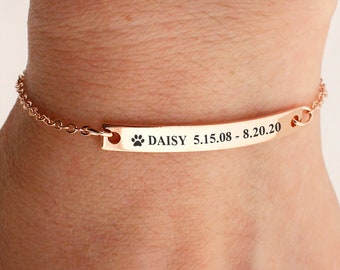 Dog Mom Bracelet Best friend gift Personalized Bracelet For Women Custom bracelet Sister Gifts  Pet Memorial Jewelry Paw Print Bracelet- LBC