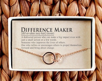 Difference Maker Necklace, Coworker Appreciation Gift, To Say Thank You Gift, Team Leader Gift, Gift for Mentor, Gift for Teacher necklace